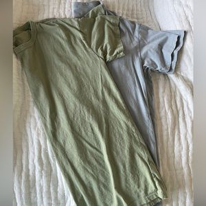 SET OF TWO Aerie Distressed Boyfriend Crew Neck Tees